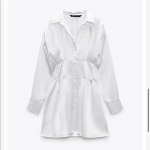 Zara Satin Effect Shirt Dress